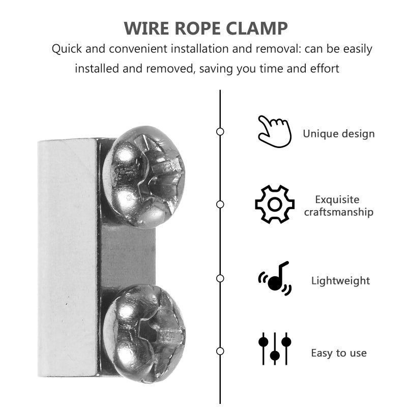 10pcs Cable Clamp Wire Rope Cable Clamp Replacement Fastener for Picture Hanging String Light - Image 3