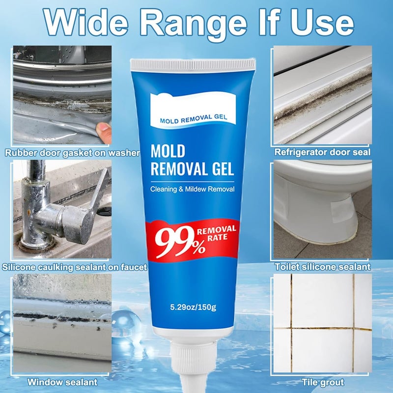 Barakah جل مزيل العفن، منظف بقع العفن للأغراض المنزلية للحمام، الدش المنزلي، أحواض المطبخ، المرحاض، البلاط، الجص، الجدران، الغسالة والثلاجة - 150 جرام - Image 2