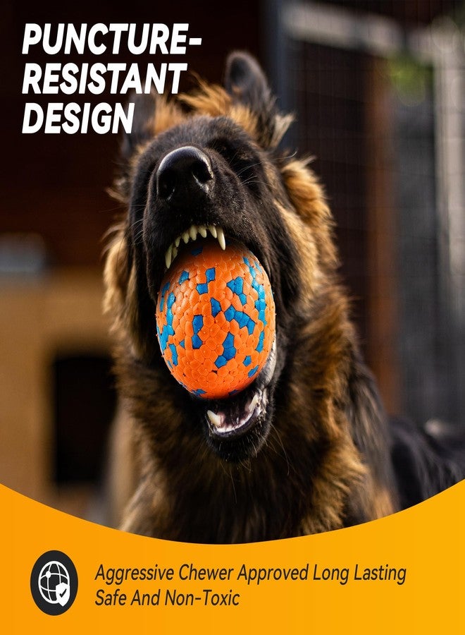 FUSOTO 2Pcs Dog Balls, Tennis Balls for Dog Aggressive Chewers, for Large Medium Small Puppy, Training Catch&Fetch, Water Floats Toys, Orange - Image 3