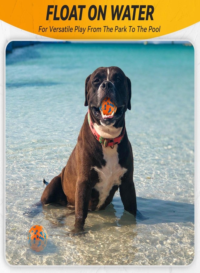 FUSOTO 2Pcs Dog Balls, Tennis Balls for Dog Aggressive Chewers, for Large Medium Small Puppy, Training Catch&Fetch, Water Floats Toys, Orange - Image 4