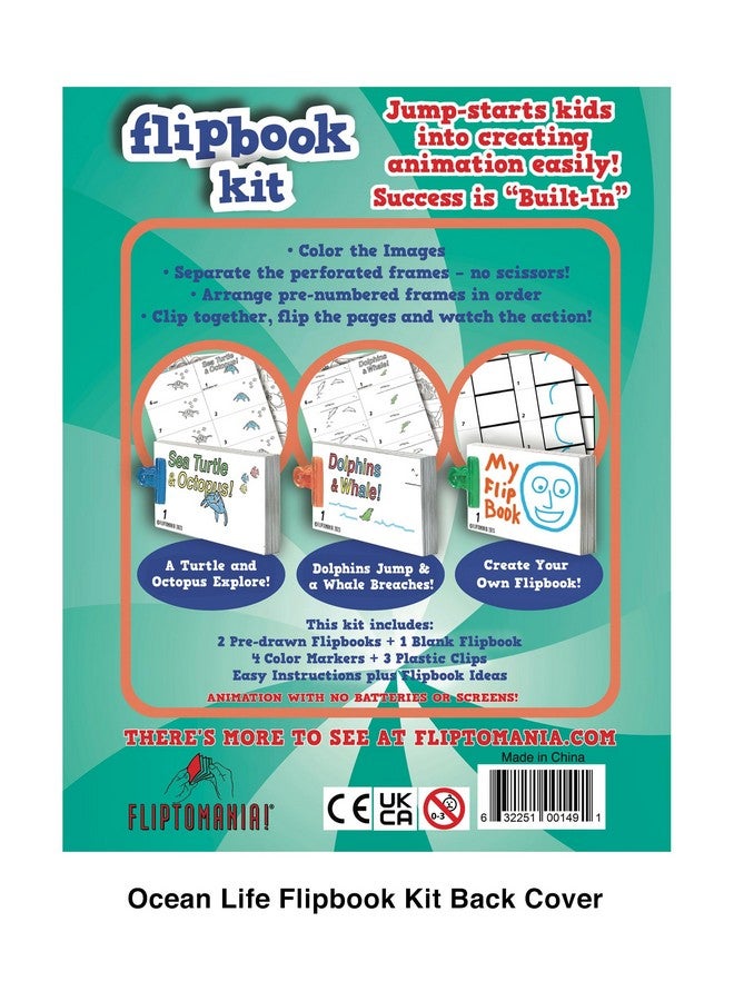 فليبتومانيا مجموعة اصنع كتابك المتحرك بنفسك: مجموعة الرسوم المتحركة الورقية لحياة المحيط: مجموعة كتب متحركة إبداعية للأطفال من سن 6 إلى 12 عامًا وفناني الرسوم المتحركة المبدعين - Image 4