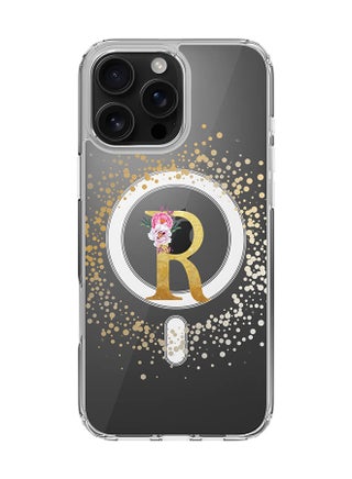 Custom Monogram Floral - R  (Clear )