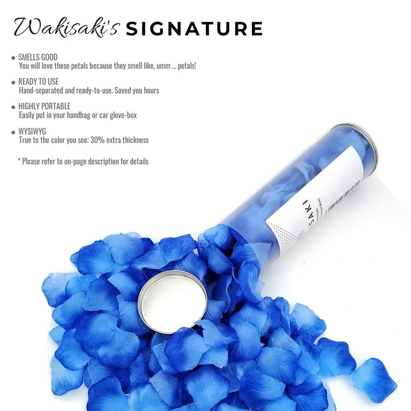 WAKISAKI Aritificial Rose Petals  Deodorized Seperated Ready-to-use  for Wedding Propose Romantic Party Event Decoration (1000 Count  Transitional Blue) - Image 2