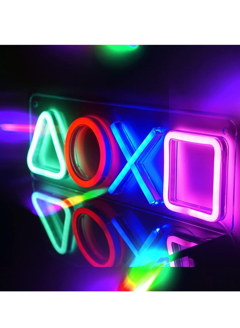 OASIS-TH LED Neon Lights,  Neon for Play station Light Icon Gaming, Neon Signs for Bedroom Wall Decor, USB Powered Switch for PS5 Game Room, Living Room, Man Cave, Gamer Room Decor Aesthetic  - Image 1