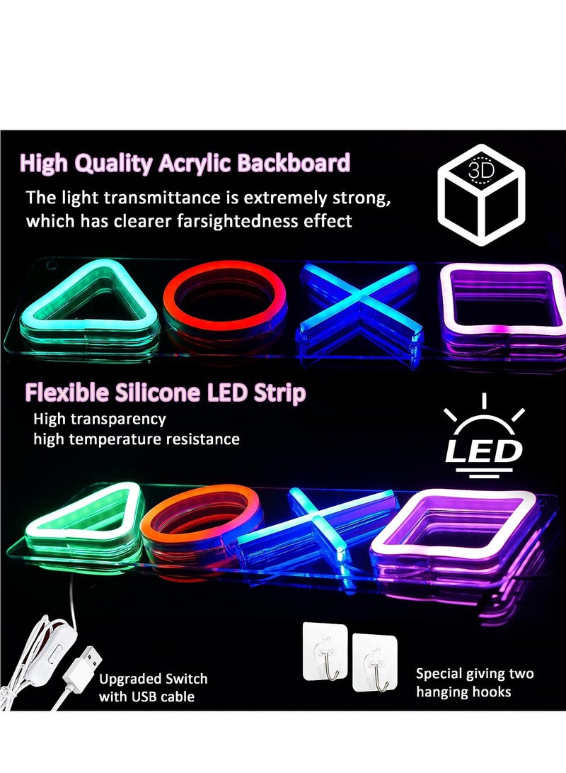 OASIS-TH LED Neon Lights,  Neon for Play station Light Icon Gaming, Neon Signs for Bedroom Wall Decor, USB Powered Switch for PS5 Game Room, Living Room, Man Cave, Gamer Room Decor Aesthetic  - Image 3