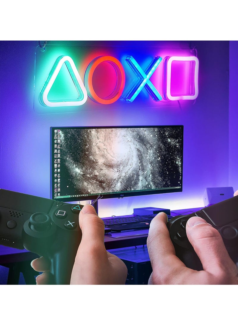 OASIS-TH LED Neon Lights,  Neon for Play station Light Icon Gaming, Neon Signs for Bedroom Wall Decor, USB Powered Switch for PS5 Game Room, Living Room, Man Cave, Gamer Room Decor Aesthetic  - Image 4