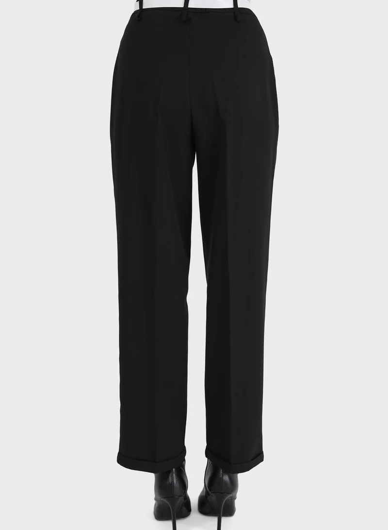 Refka by modanisa Belted High Waist Trouser