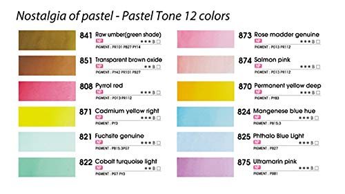 Mungyo Professional Solid Water Colors 12 Pan Colors Pastel Tone - Image 3