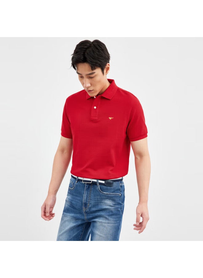 Septwolves Men's Short-sleeve T-shirt, Turn-down Collar, Cool-feeling, Antibacterial, Color-fast, Business Casual, Solid Color, Multi-color Polo - Image 1