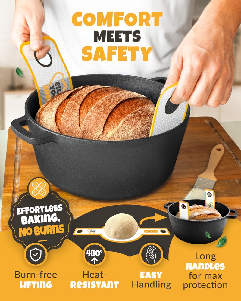 CRUSTLOVE 2 PCS Sourdough Silicone Bread Sling Round â€“ Non-Stick Sourdough Sling & Baking Mat, Reusable & Easy to Clean, Heat Resistant to 480Â°F, Dough Mat for Artisan Bread Baking Supplies - Image 5