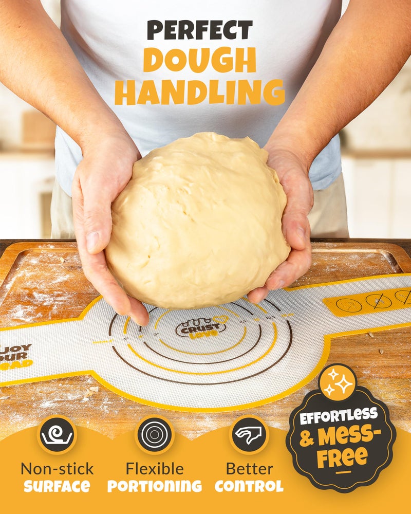 CRUSTLOVE 2 PCS Sourdough Silicone Bread Sling Round â€“ Non-Stick Sourdough Sling & Baking Mat, Reusable & Easy to Clean, Heat Resistant to 480Â°F, Dough Mat for Artisan Bread Baking Supplies - Image 4
