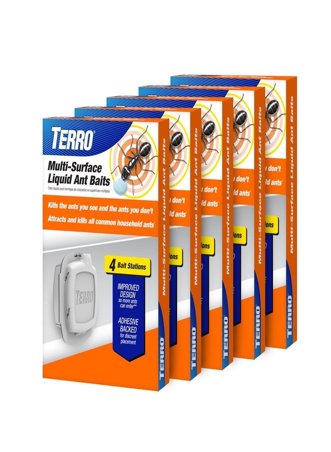 Terro T334 4 5 Pack Multi-Surface Liquid Ant 20 Discreet Bait Stations,White - Image 1