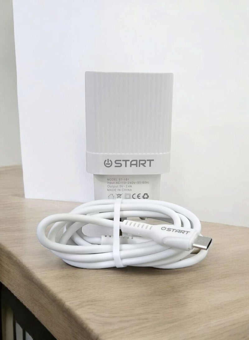 Start Fast Charge Micro-USB 2.4A Dual Charger 1M Compatible With All Devices - Image 4