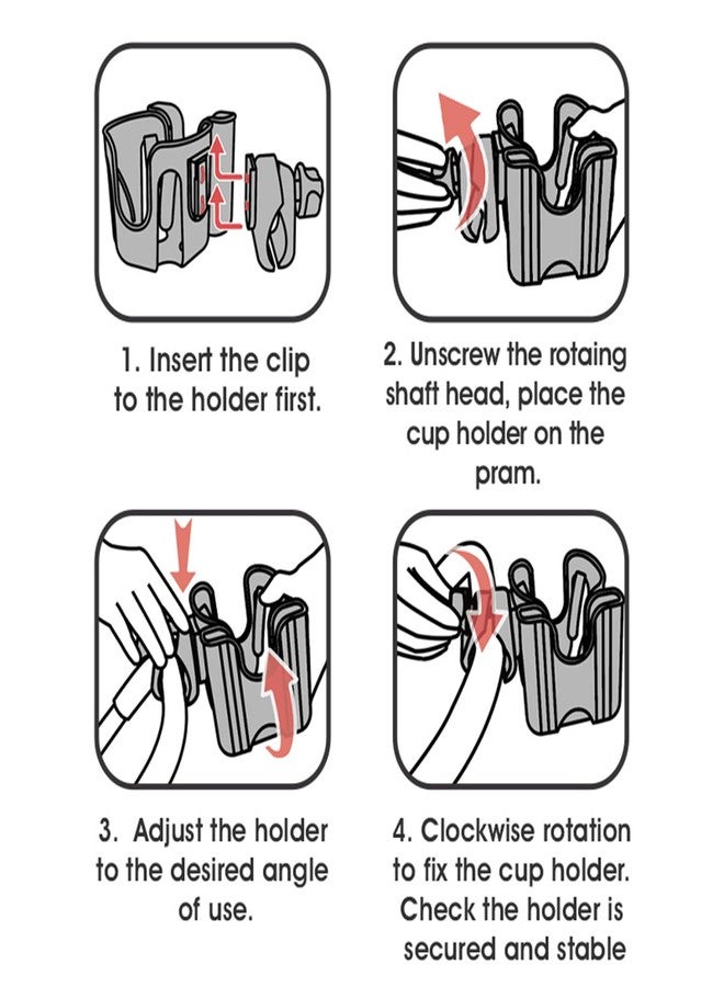 WedFeir 2-in-1 Universal Cup and Phone Holder for Uppababy Nuna Doona Strollers, Bikes, Wheelchairs, Walkers, Scooters - Adjustable Drink Holder - Image 5