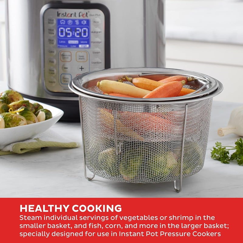 Instant Pot Official Mesh Steamer Basket Set, Stainless Steel, Dual-Purpose Steamer & Strainer, Easy-Lift Handle, Dishwasher Safe, Rust-Resistant, Essential Accessory for Healthy Cooking - Image 3