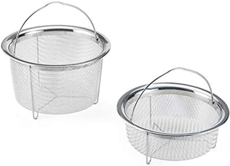 Instant Pot Official Mesh Steamer Basket Set, Stainless Steel, Dual-Purpose Steamer & Strainer, Easy-Lift Handle, Dishwasher Safe, Rust-Resistant, Essential Accessory for Healthy Cooking - Image 1