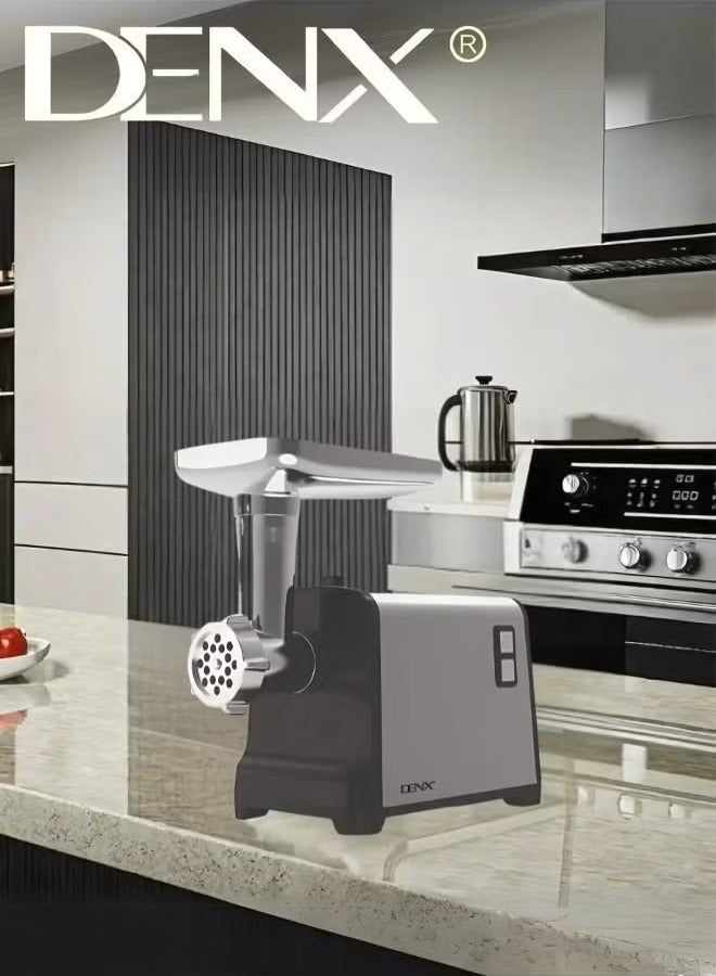 Denx Meat Grinder, Electric Meat Grinder with Stainless Steel Blade, 1200W, Silver - Image 5