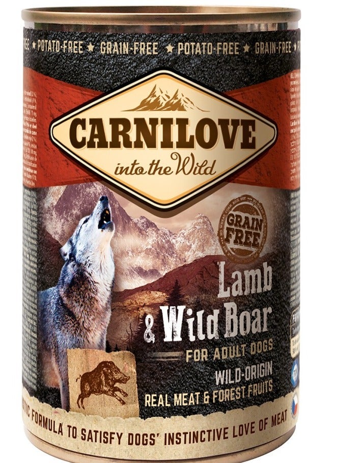 Carnilove Lamb & Wild Boar for Adult Dogs (Wet Food Cans) 400g