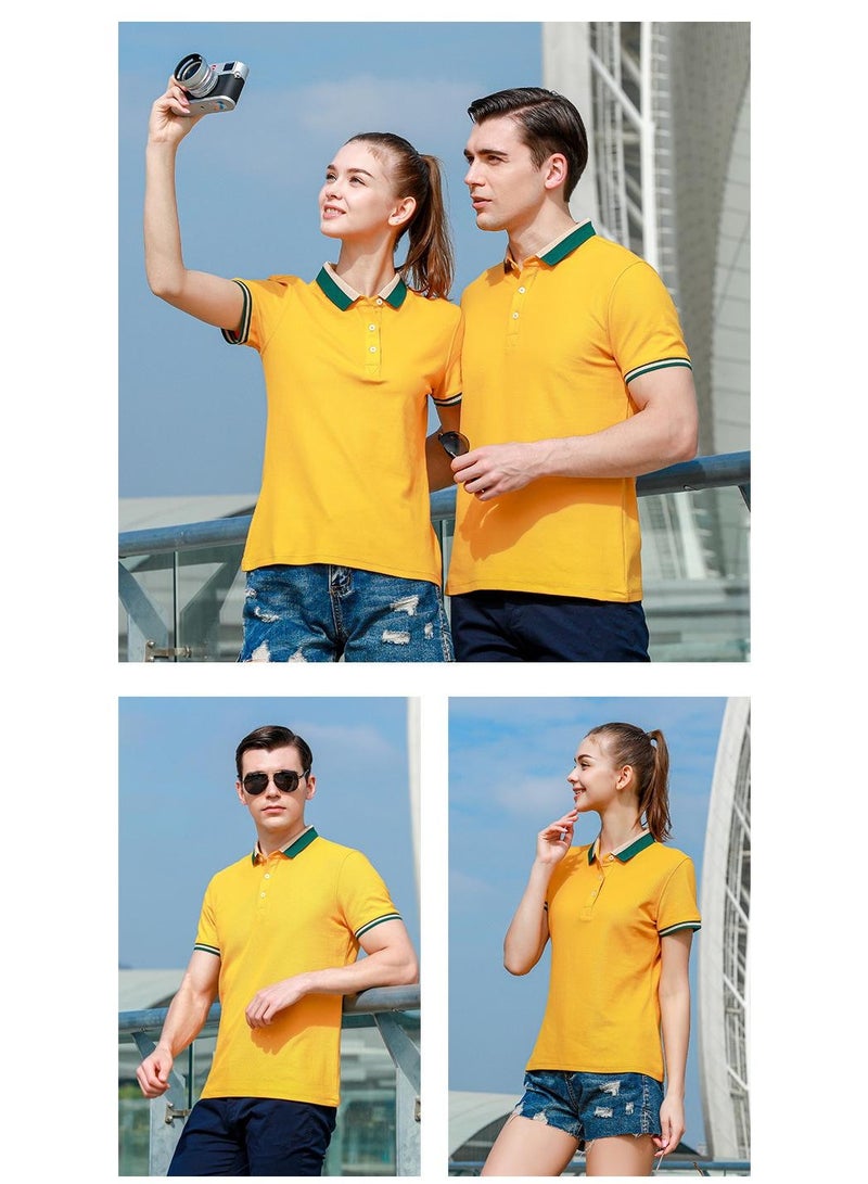 Cotton Polo Shirt Short Sleeve Turn-down Collar Half Sleeve Restaurant Waiter Uniform Casual Summer Top  - Image 2
