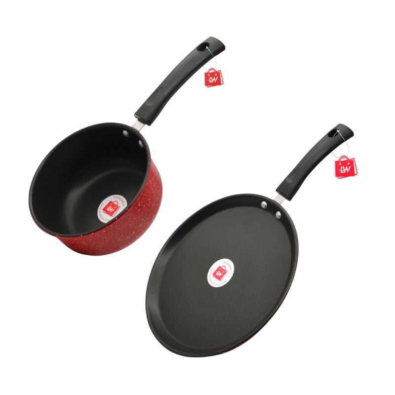 LAZYwindow Non-Stick Cookware Set, Sauce Pan and Tawa - Image 1