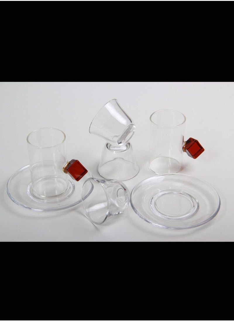 MARS Q A set of tea cups and coffee cups with saucers, transparent  - Image 2