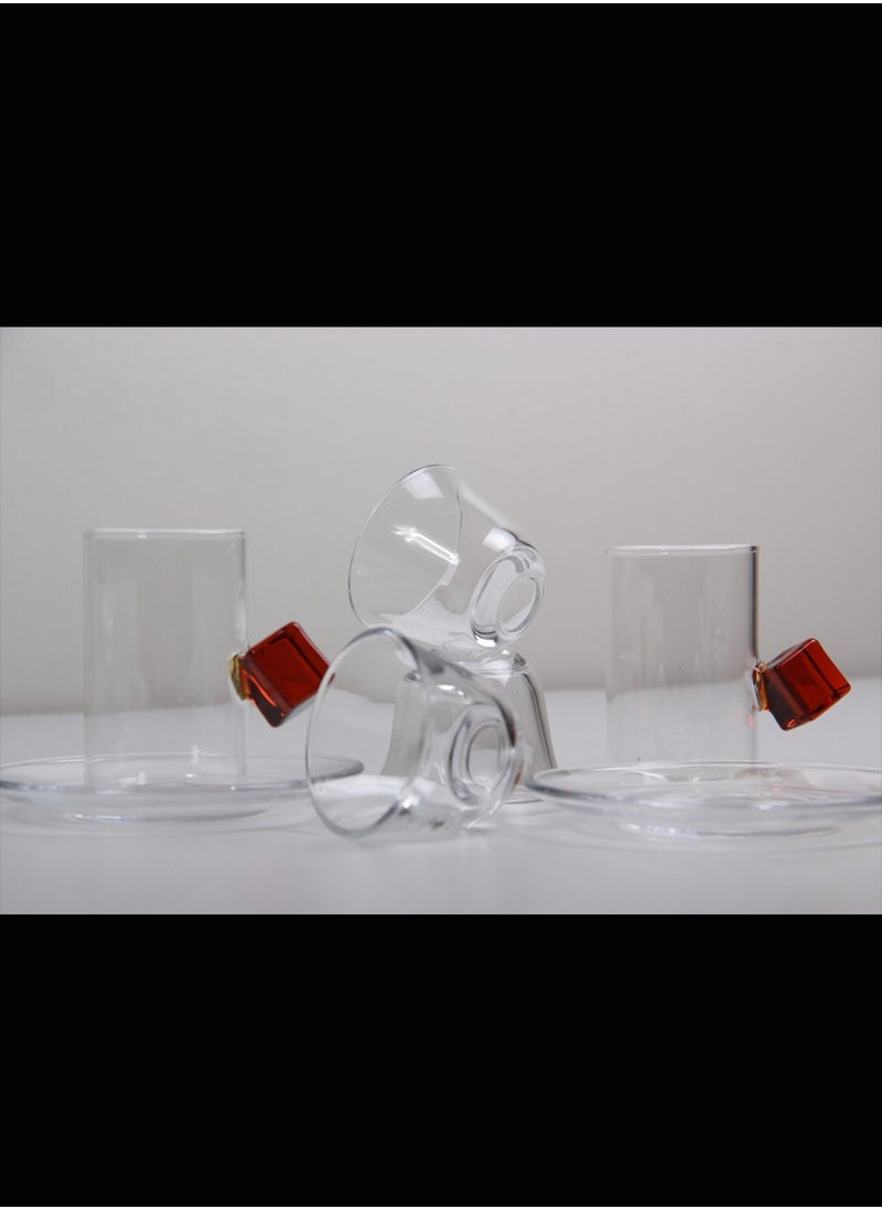 MARS Q A set of tea cups and coffee cups with saucers, transparent  - Image 3