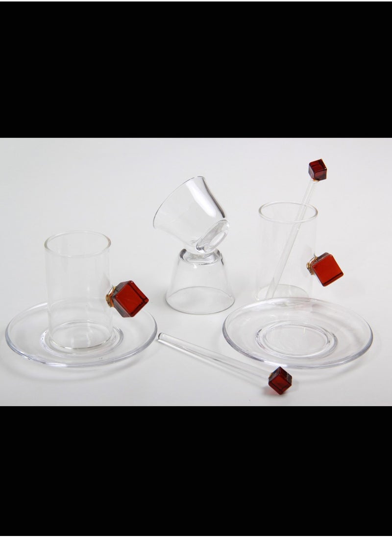 MARS Q A set of tea cups and coffee cups with saucers, transparent  - Image 5