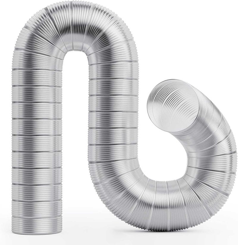 SILTOX Aluminium Rigid Flexible Air Duct Hose for HVAC, Air Conditioning, Dryer Vent, Kitchen Hood & Bathroom Exhaust Ventilation, Heavy Duty Aluminium Ducting, 3 Meter Length (4") - Image 1