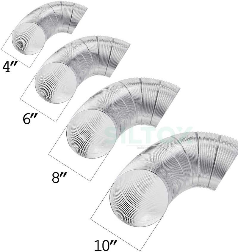 SILTOX Aluminium Rigid Flexible Air Duct Hose for HVAC, Air Conditioning, Dryer Vent, Kitchen Hood & Bathroom Exhaust Ventilation, Heavy Duty Aluminium Ducting, 3 Meter Length (4") - Image 5