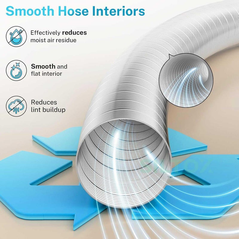 SILTOX Aluminium Rigid Flexible Air Duct Hose for HVAC, Air Conditioning, Dryer Vent, Kitchen Hood & Bathroom Exhaust Ventilation, Heavy Duty Aluminium Ducting, 3 Meter Length (4") - Image 4