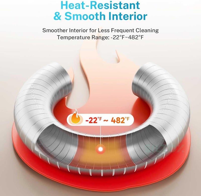 SILTOX Aluminium Rigid Flexible Air Duct Hose for HVAC, Air Conditioning, Dryer Vent, Kitchen Hood & Bathroom Exhaust Ventilation, Heavy Duty Aluminium Ducting, 3 Meter Length (4") - Image 2