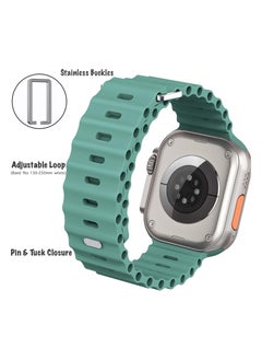 Color Fans Apple Watch Ocean Band 41mm 40mm 38mm for Men Women, Soft Silicone Sport Band Replacement Strap for Apple Watch Ultra iWatch Series 8 7 SE 6 5 4 3 2 1 Cactus  - Image 4