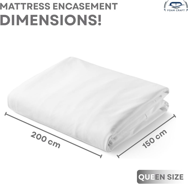 FOAM CRAFT® Premium Mattress Encasement - 100% Waterproof & Hypoallergenic Bed Protector with Deep Pockets & Zipper Closure (Queen) - Image 2
