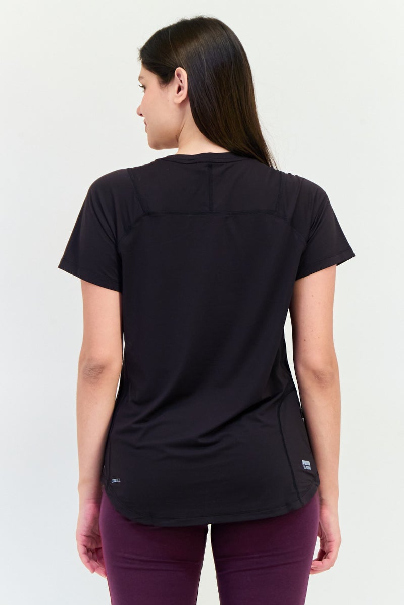 PUMA تي شيرت تدريب قصير الأكمام للنساء، أسود - Image 3