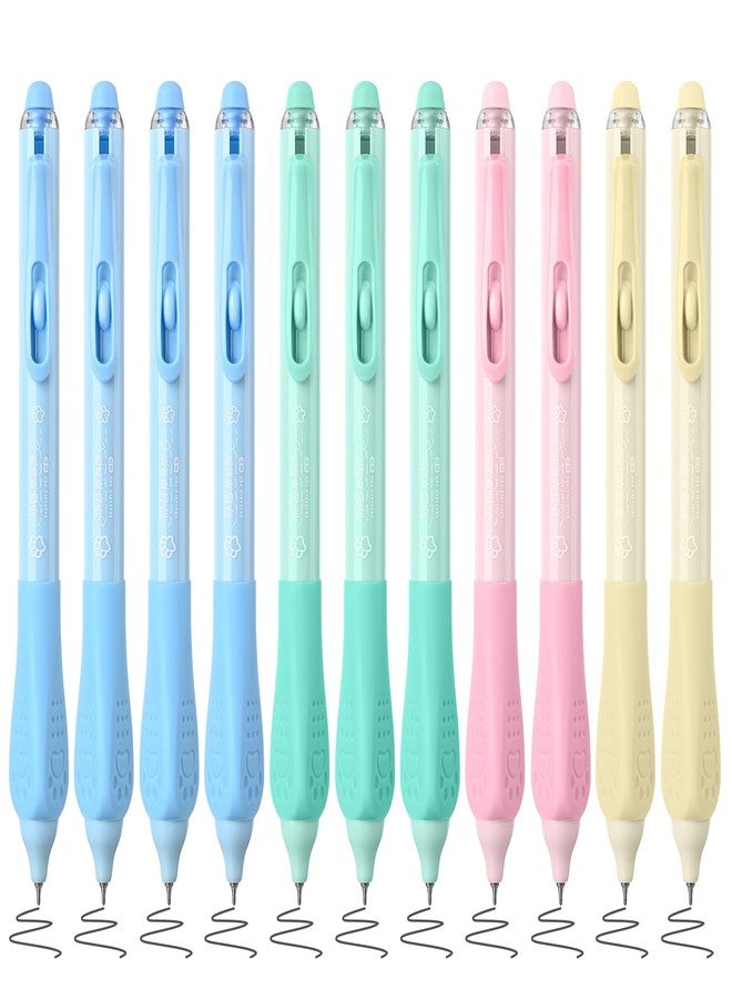 BAYTORY 11Pcs Fine Point Erasable Gel Pens, 0.5mm Aesthetic Retractable Silent Erasable Pen, Comfortable Grip for Smooth Writing Planner and School Supplies (Black Ink) - Image 1