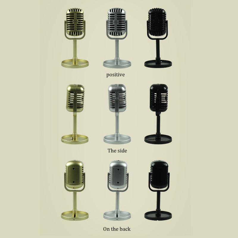 Simulation Microphone Gold Retro Style Performance Prop - Classic Design Metal Stage Equipment for Live Performances Filming Props - Image 4