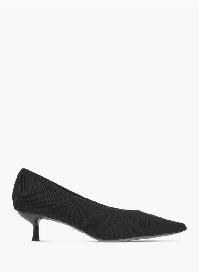 Celeste Womens Textured Slip-On Pumps With Kitten Heels  - Image 3
