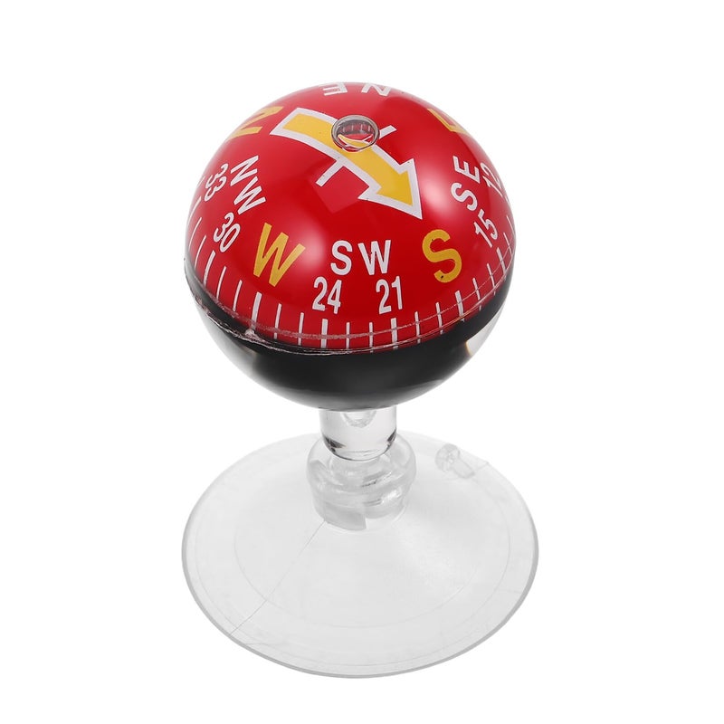 Red Plastic Car Dashboard Compass Suction Cup Portable 38mm Auto Direction Finder - Image 2