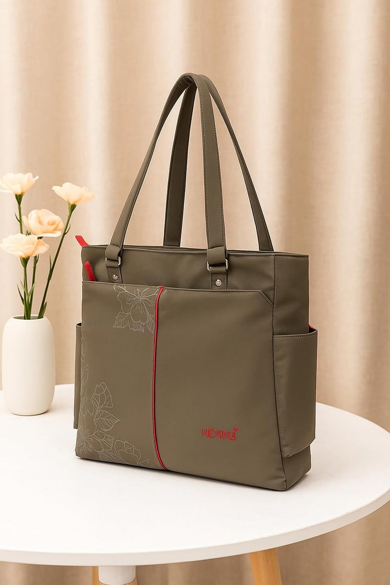 HENXING Hexing Stylish 20L Tote Bag for Women – Floral Design, Lightweight & Waterproof Large Shoulder Handbag – Durable, Elegant, Versatile for Office, Travel, College - Image 2