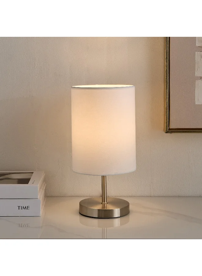 Home Box Glen Metal Table Lamp with Linen Shade - 15x15x30 cm