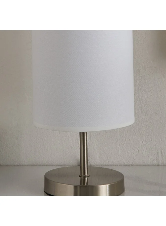 Home Box Glen Metal Table Lamp with Linen Shade - 15x15x30 cm