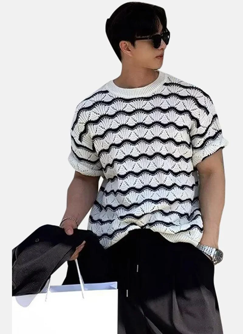 YUNIQEE White Printed Short Sleeve Round Neck T-Shirt