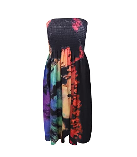 Zyyfly Strapless Dress for Women Summer Vacation tie dye Sundresses Sexy Casual Beach Dresses Hawaiian 2023 L Multicoloured - Image 5