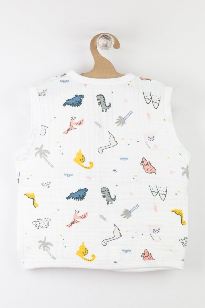Bondilolly 100% Cotton Muslin Baby Vest with Snaps  - Image 2