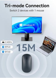 CoomBe Bluetooth 5.2/2.4GHz Silent Computer Wireless Mouse with USB Receiver for Laptop/MacBook/Pro/iPad/Windows  - Image 5