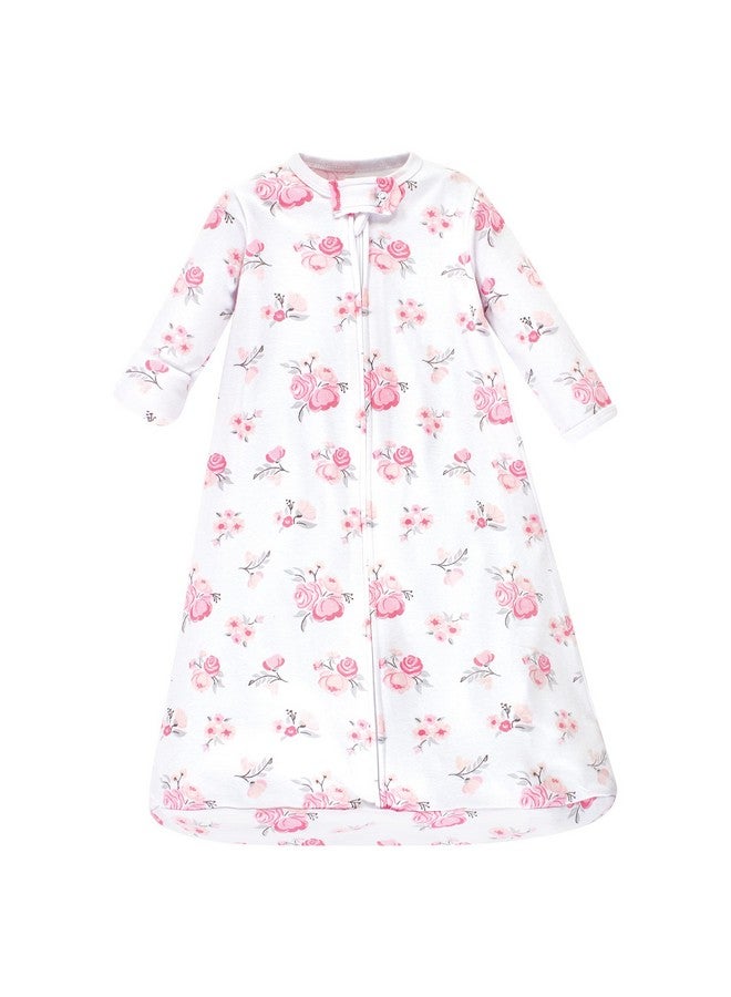 Hudson Baby Unisex Baby Cotton Long-Sleeve Wearable Sleeping Bag, Sack, Blanket, Basic Pink Floral, 12-18 Months - Image 3