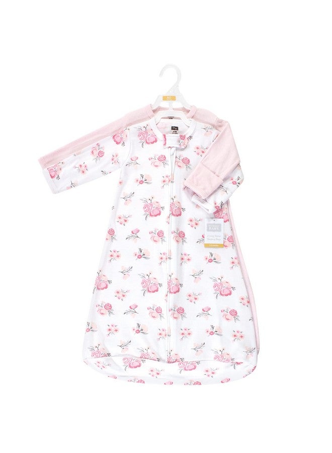 Hudson Baby Unisex Baby Cotton Long-Sleeve Wearable Sleeping Bag, Sack, Blanket, Basic Pink Floral, 12-18 Months - Image 2