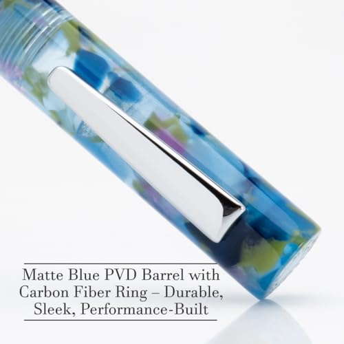 Monteverde MVP Liquid Rollerball Pen Blue Squares - Broad Point - Compact & Versatile Mini Pocket Pen - Liquid Rollerball Technology - Cartridge & Eyedropper Fill - Image 2