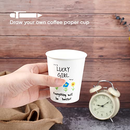 LITOPAK 400 Pack 8 oz Disposable Paper Coffee Cups, White Paper Hot Coffee Cups for Party, Picnic, Travel, and Events - Image 5