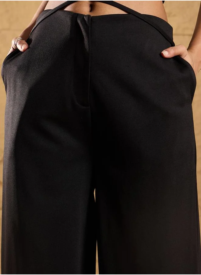SASSAFRAS Tie-Up Waistband Comfort Fit Pants by Styli